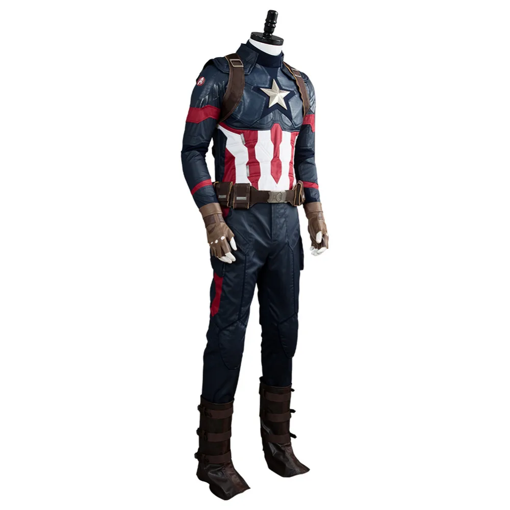 Мстители эндгейм Капитан Америка Косплей Steve Rogers Косплей Костюм взрослых мужчин полный костюм нарядный Хэллоуин костюм