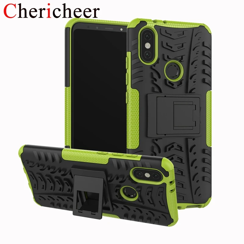 Heavy Duty Armor Case For Xiaomi Mi A2 Lite Cover Silicone Hybrid Hard Stand Bumper |