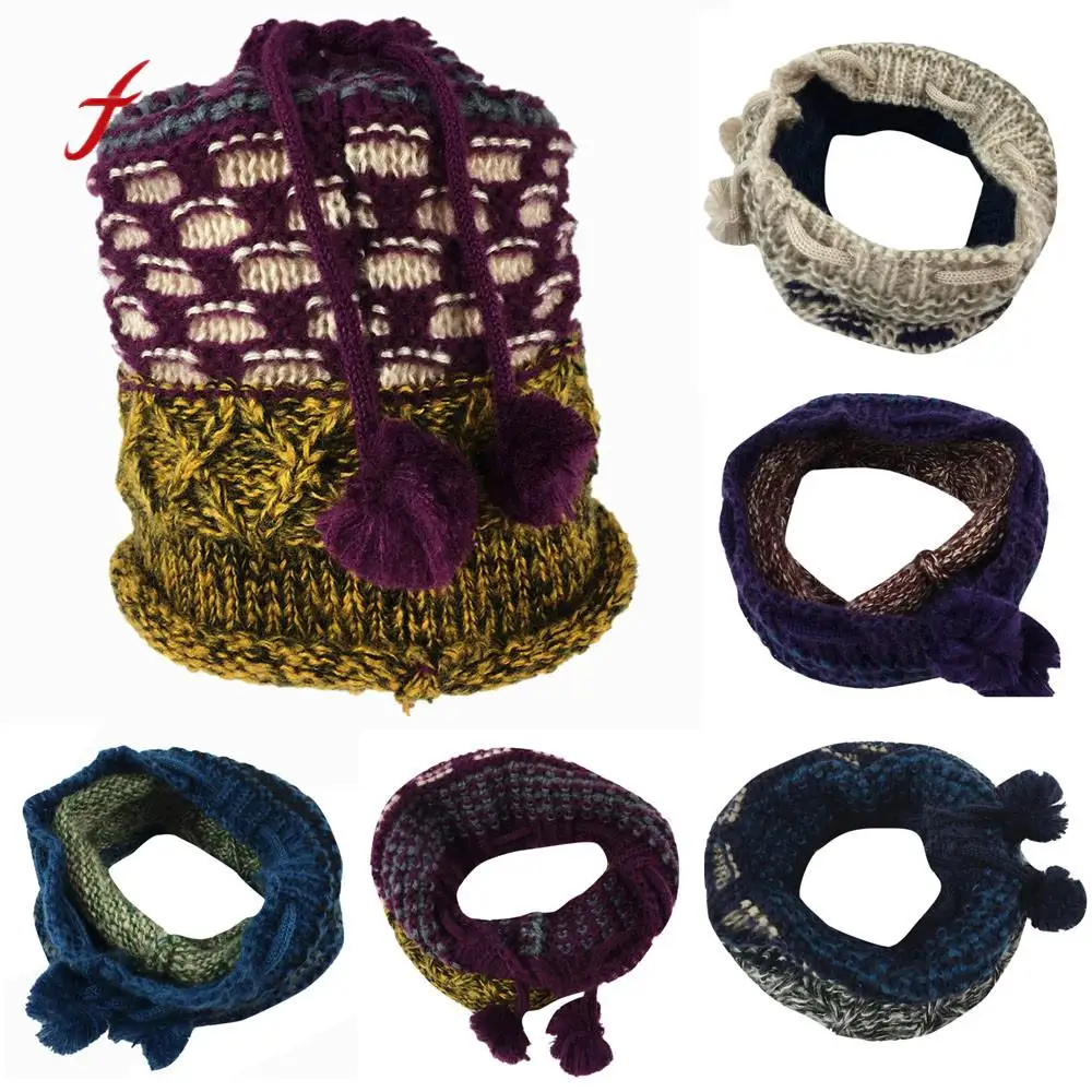 Женские и мужские шарфы Feitong зимний теплый шарф-накидка с воротником-хомутом зима