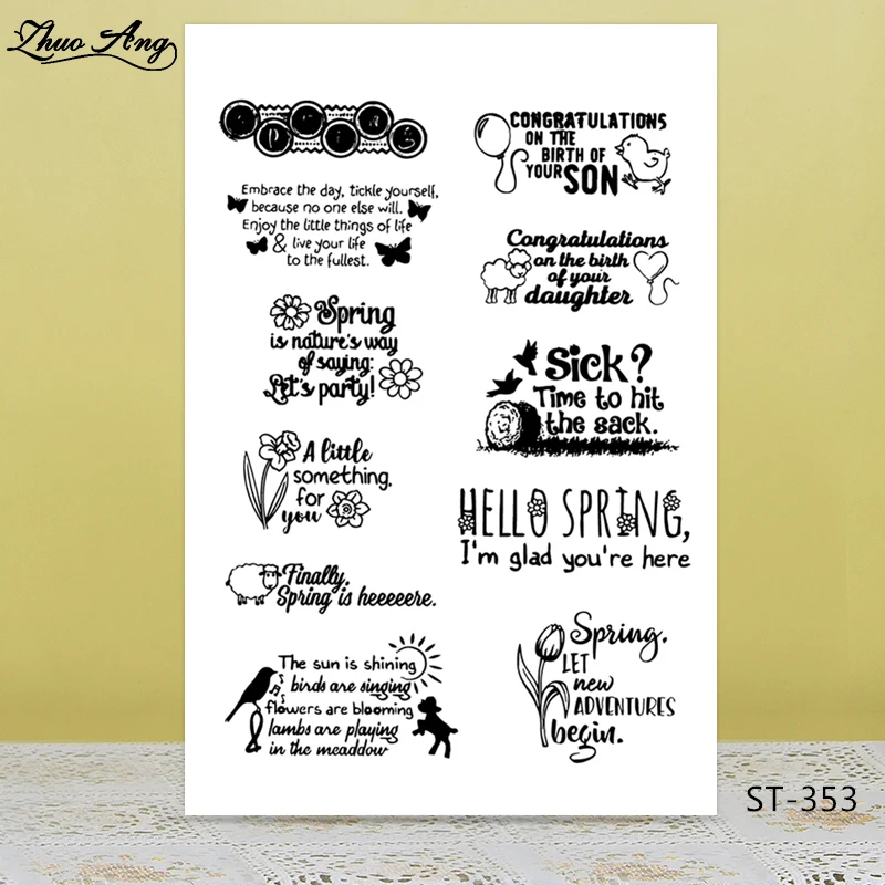 Hello spring прозрачный силиконовый штамп для скрапбукинга/фото декоративная