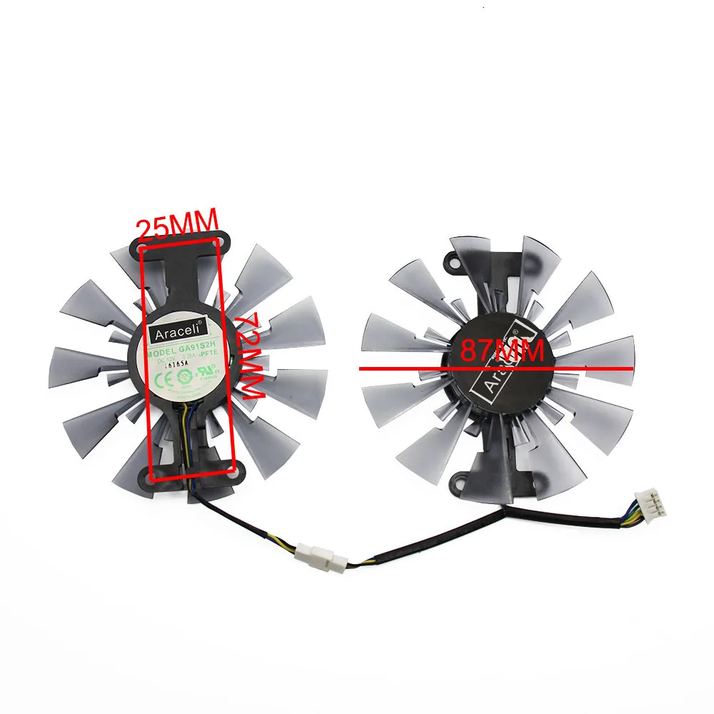Охлаждающий вентилятор для видеокарты Sapphire R7 460 2G R7360 2 шт./лот GA91S2H 12 В постоянного