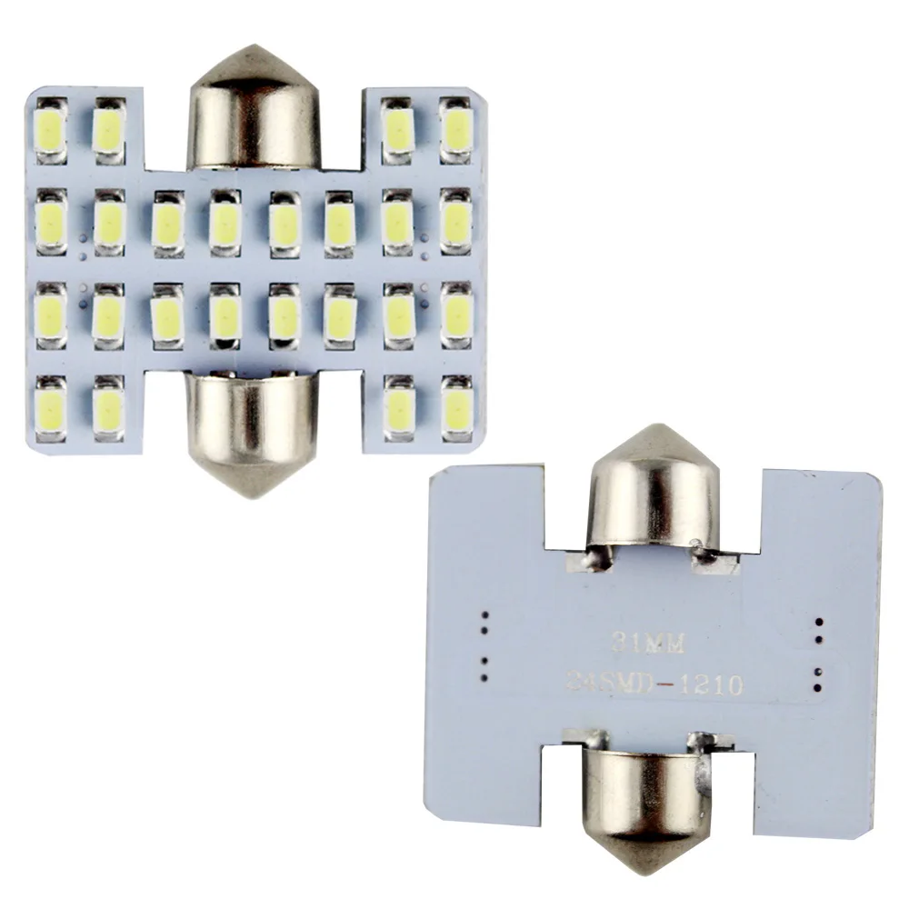 500X 31 мм 36 39 41 холодный белый C5W светодиодный Festoon светильник 1206 24 SMD 24Led купольная