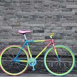 Multicolor Велосипед с фиксированной передачей, 26 дюймов, дорожный велосипед, Односкоростной цветной велосипед, винтажная рама для мужчин и женщин, студентов - Цвет: Multicolor