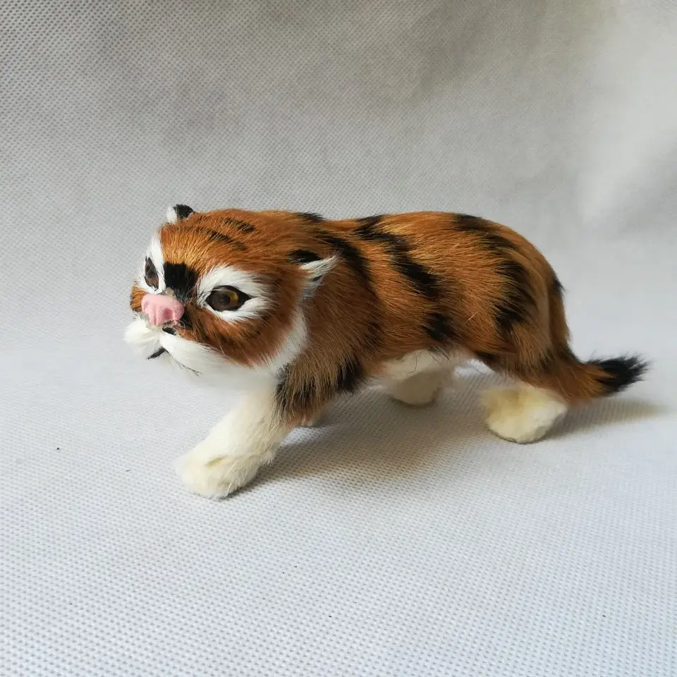 

real life toy tiger about 17x8cm model plastic& furs baby tiger home decoration birthday gift w0770