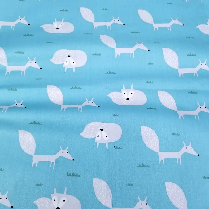 Printed Fox Cotton Twill Fabric for DIY Sewing Quilting Dress making Material For Baby &amp Child and Dolls Textile | Дом и сад