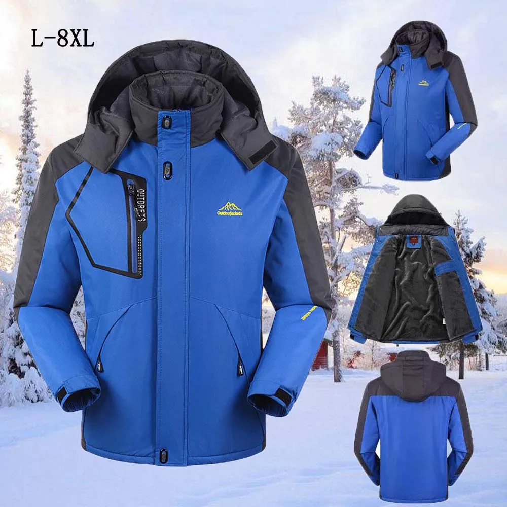 30 C FIT плюс толстый бархат пуховик и парка пальто 6XL 7XL 8XL 2021 зимняя куртка для