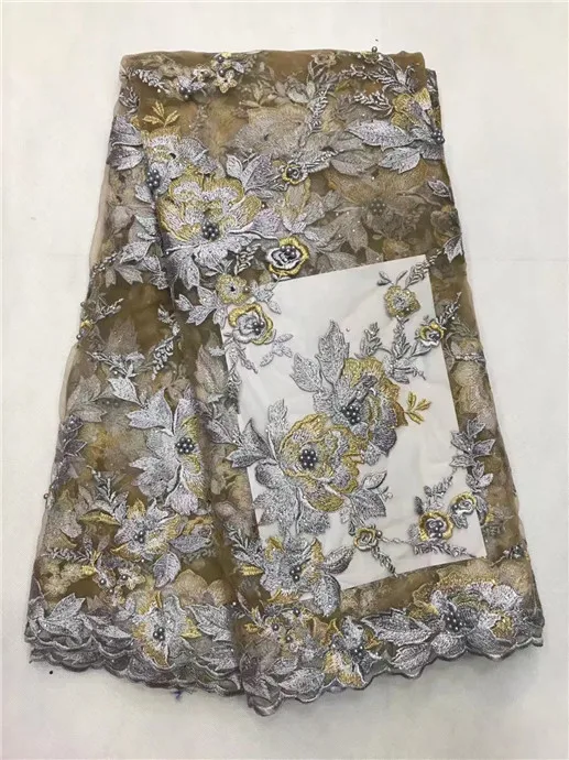 Французская чистая кружевная ткань 2017 последняя африканская серая французская