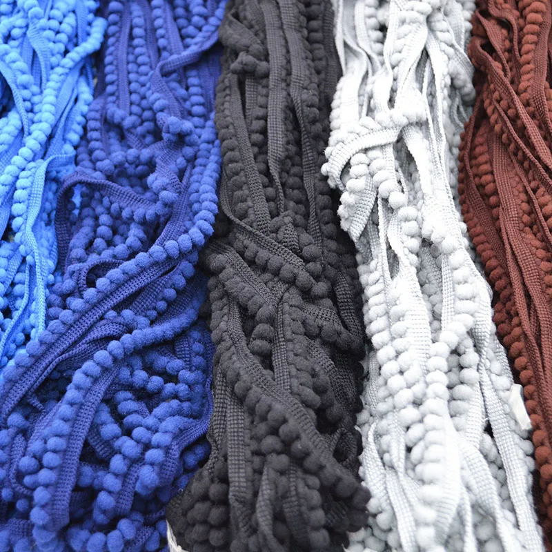 

Lace Fabric 5 Yard/lot 11mm Tassel Ball Fringe Ribbon DIY Material Apparel Sewing Accessories Pompom Trim Pom Pom Decoration