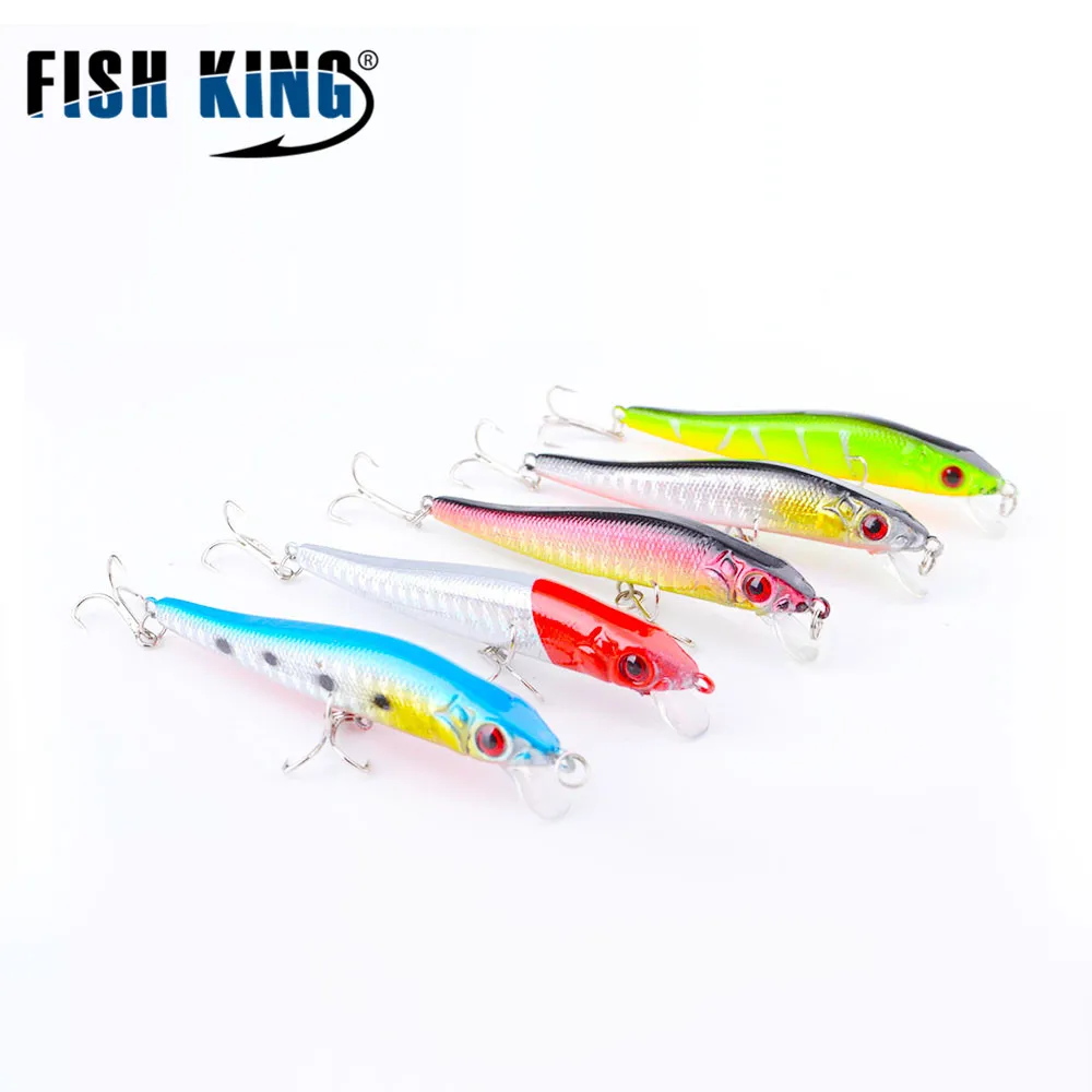 Рыбы король Рыболовная Приманка Minnow 80 мм/5 2G 3D глаза Искусственные приманки