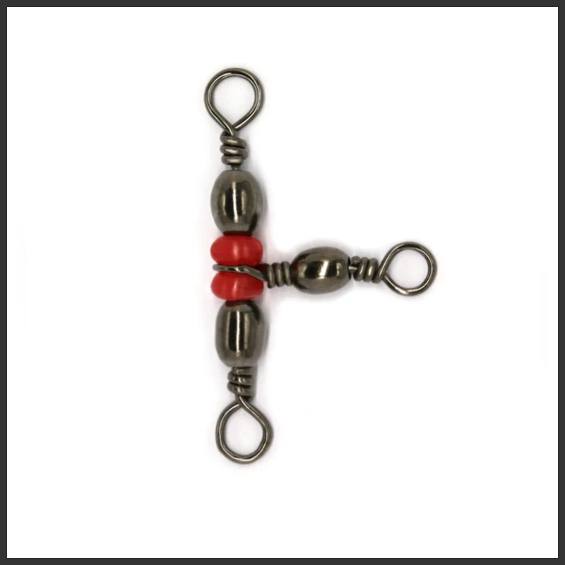 

AZJ 100Pcs/lot 3 Way Fishing Lure Connector Rolling Brass Barrel Triple Swivels Bearing Solid Ring Fishing Tackle Accessory