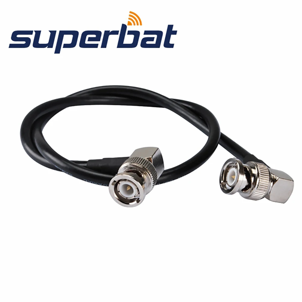 Superbat BNC Plug Right Angle to Male Right Angle Pigtail Cable RG58 50cm for Wireles