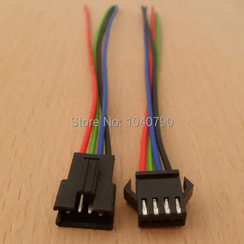 20 комплектов 4 контактный Штекерный разъем провод 5050/3528 RGB Светодиодная лента