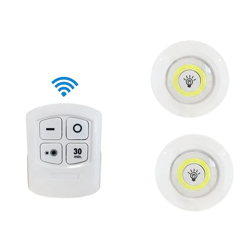 1 Remote 2Lamp Светодиодный светильник для шкафа с регулируемой яркостью пульт дистанционного управления под шкафом Свет синхронизации кухонный шкаф Wardore лампы спальни ночное освещение - Цвет: 1 Remote 2Lamp