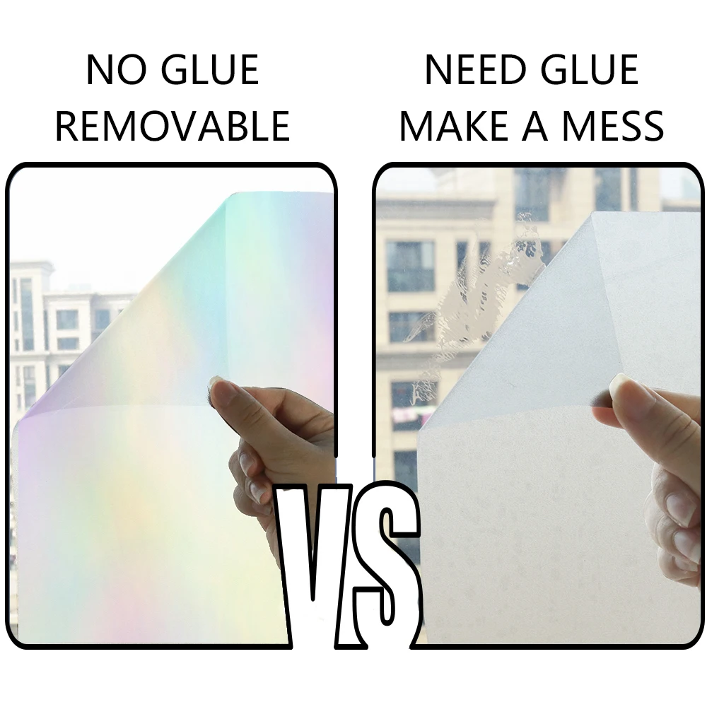 Необычные-исправить переливающийся Красочное окно пленка не клей прозрачный