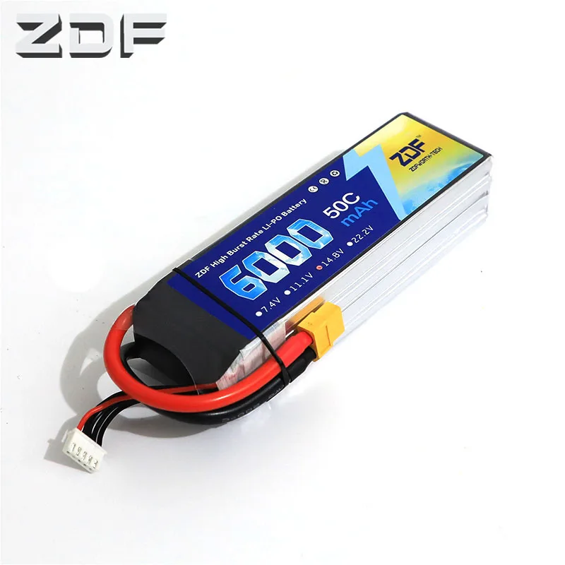 

ZDF 14.8V 6000mAh 50C Burst 100C 4S Lipo Li-Polymer Battery Bateria AKKU for RC Car Quadcopter Helicopter Airplane