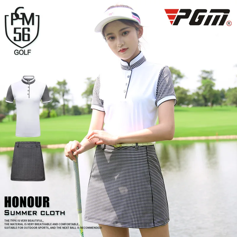Женская летняя футболка с коротким рукавом PGM Golf юбка | Спорт и развлечения