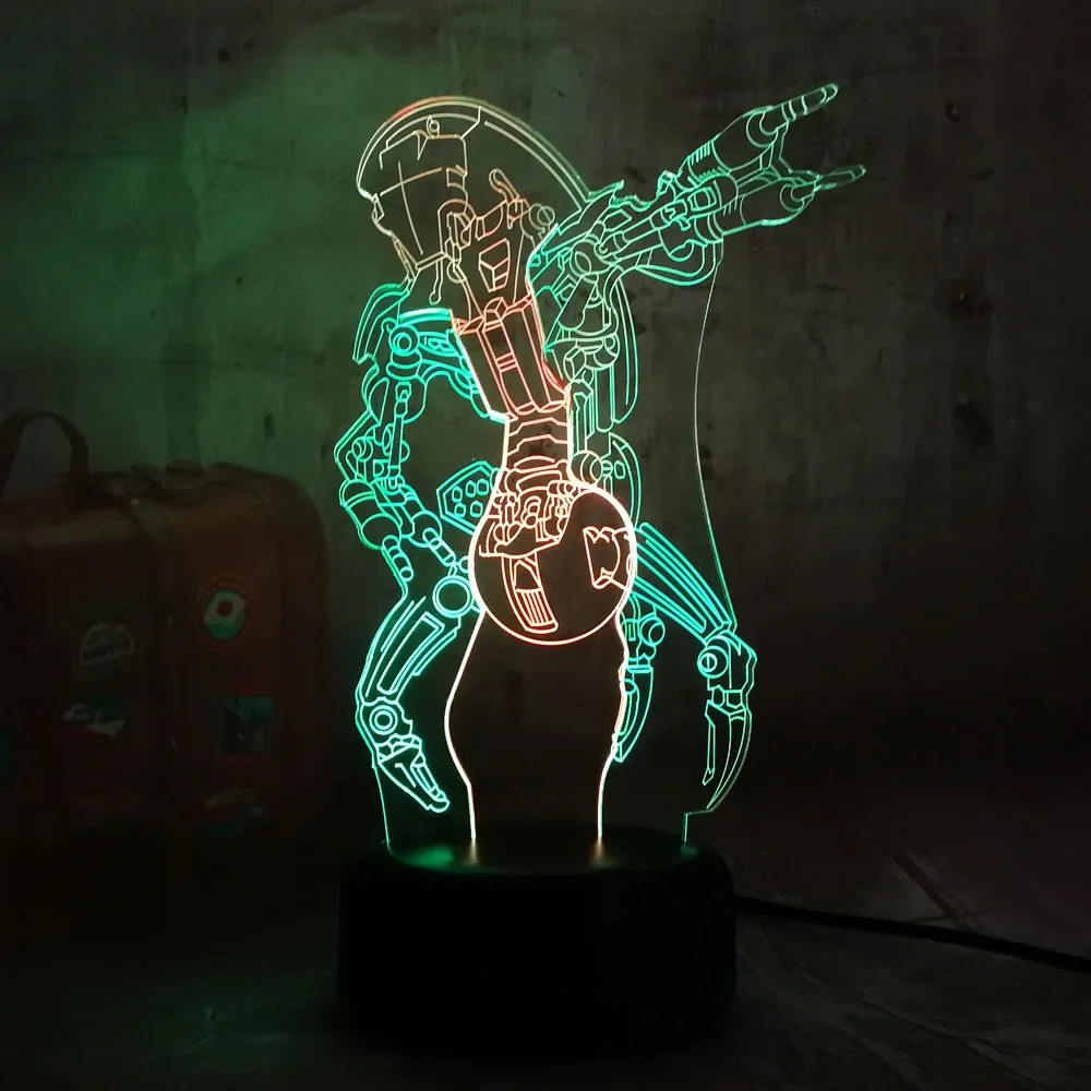 Новый смешанный двойной цветной робот Звездные войны 3D светодиодный RGB 7 сменный