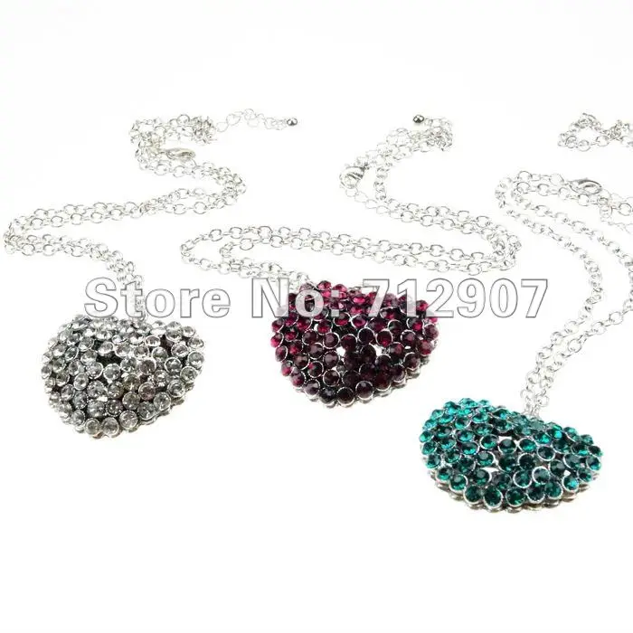 Min.order is $10 (mix order)The new fashion full drill heart-shaped necklace N00018 | Украшения и аксессуары