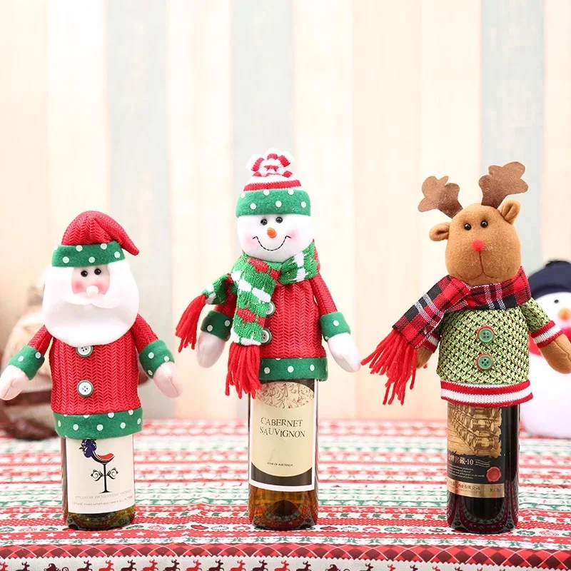 Christmas home decoration supplies bottle sets doll wine decorations | Дом и сад