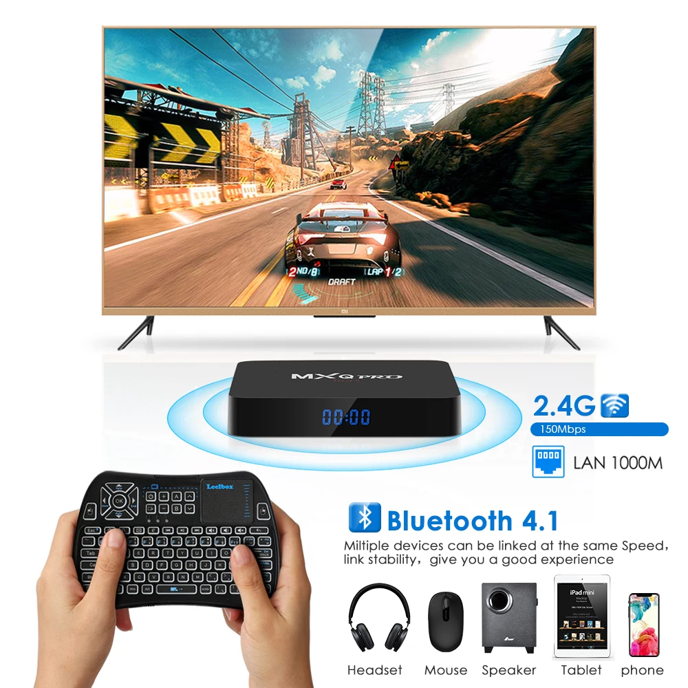 Leelbox новая версия mxq pro MAX tv Box с 4 K HDR RK3328 четырехъядерный WiFi 2 ГГц Android потоковый
