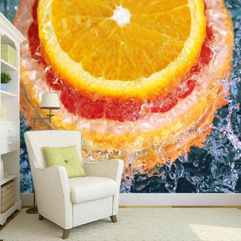 Обои 3d на заказ красивые движущиеся воды оранжевый ТВ фон декоративная роспись