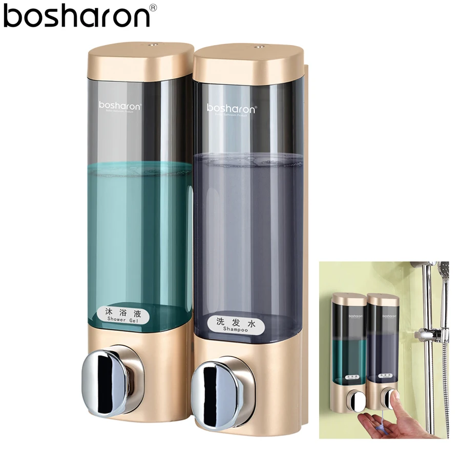 

Soap Dispenser Wall Mount Double Pump 300ml Plastic Kitchen Bathroom Accessories Liquid Soap Bottle Detergent Shampoo Dispensers
