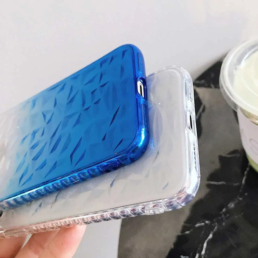 Transparent Gradient Phone Case For iPhone XS MAX XR X Soft Silicone Cases 7 8 6 6s Plus Geometric Anti-knock Cover |