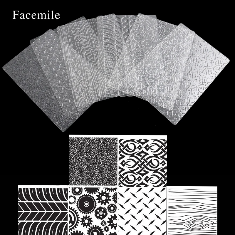 Facemile 6 шт./компл. 4 вида стилей текстурный лист набор покрышек текстура коврик для