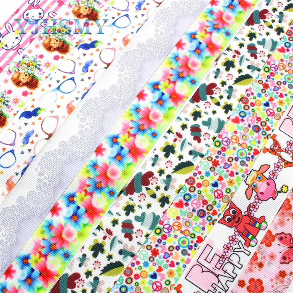 YJHSMY 1722334 1 '✥ мм мультфильм напечатанный grosgrain ленты DIY handmadeHair Аксессуары