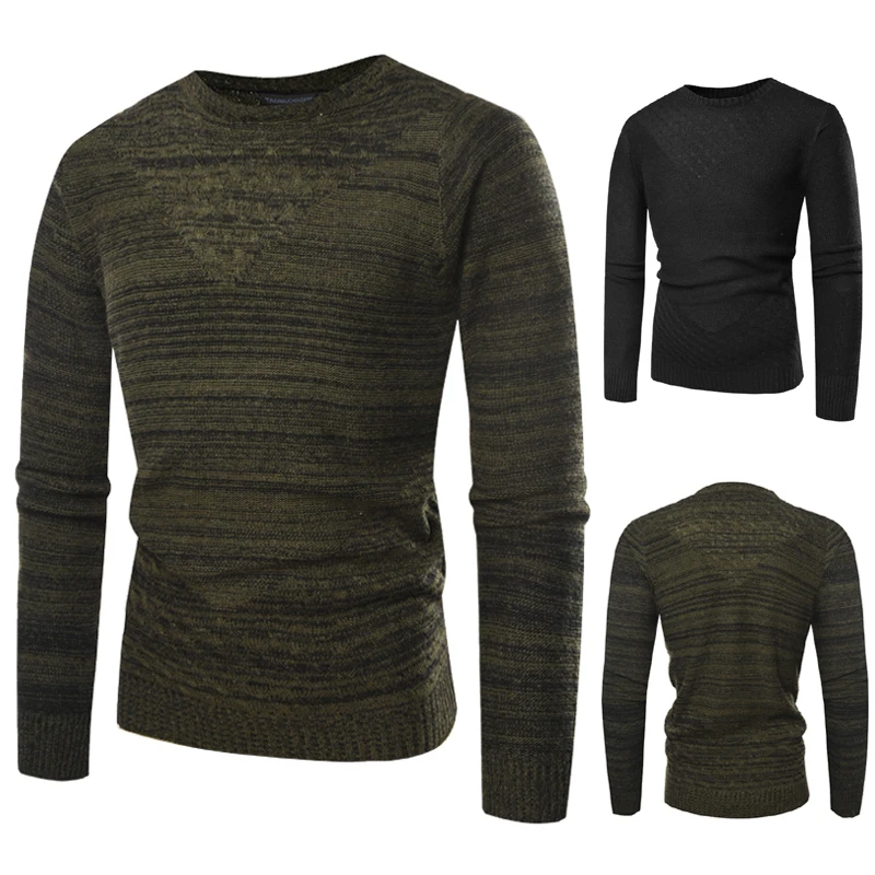 New men's round neck color matching sweater mens sweaters 2018 men winter clothes | Мужская одежда