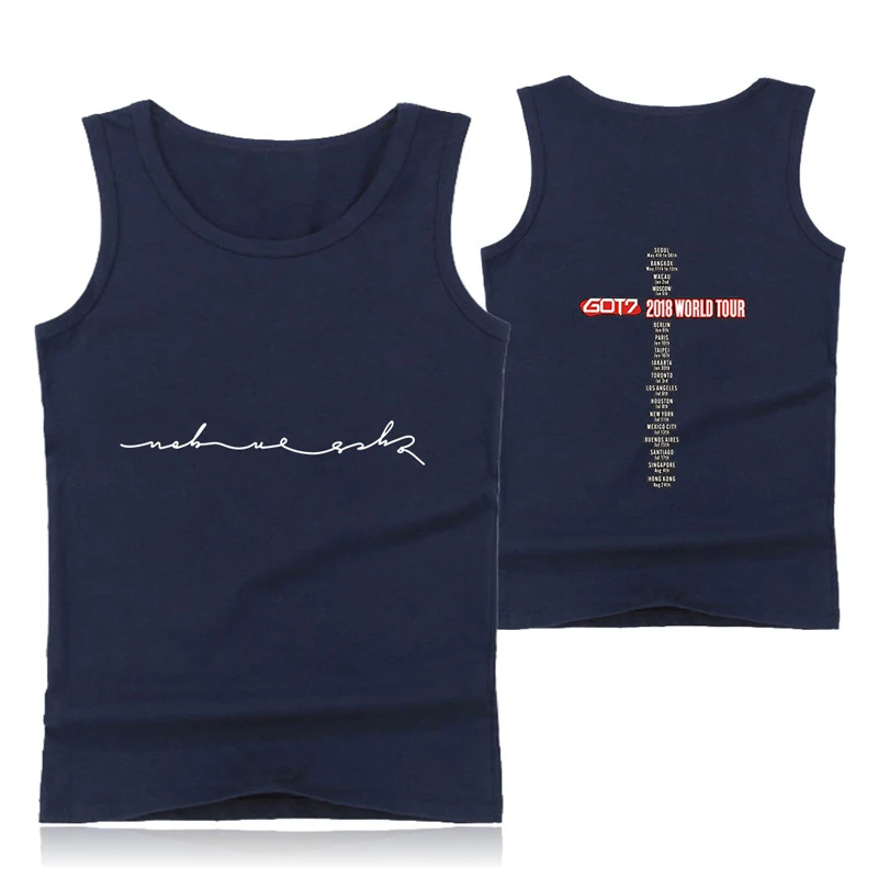 Korea Got7 Idol Team Tank Top Cotton Workout Fashion Seventeen Youth Fans Cool Casual Sleeveless Vest | Мужская одежда