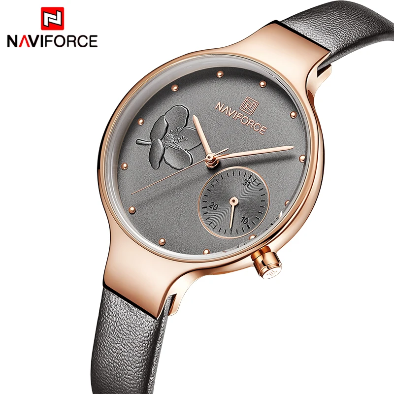 NAVIFORCE женские часы лучший бренд класса люкс Модные женские кварцевые наручные часы женские кожаные водонепроницаемые часы девушка Relogio Feminino