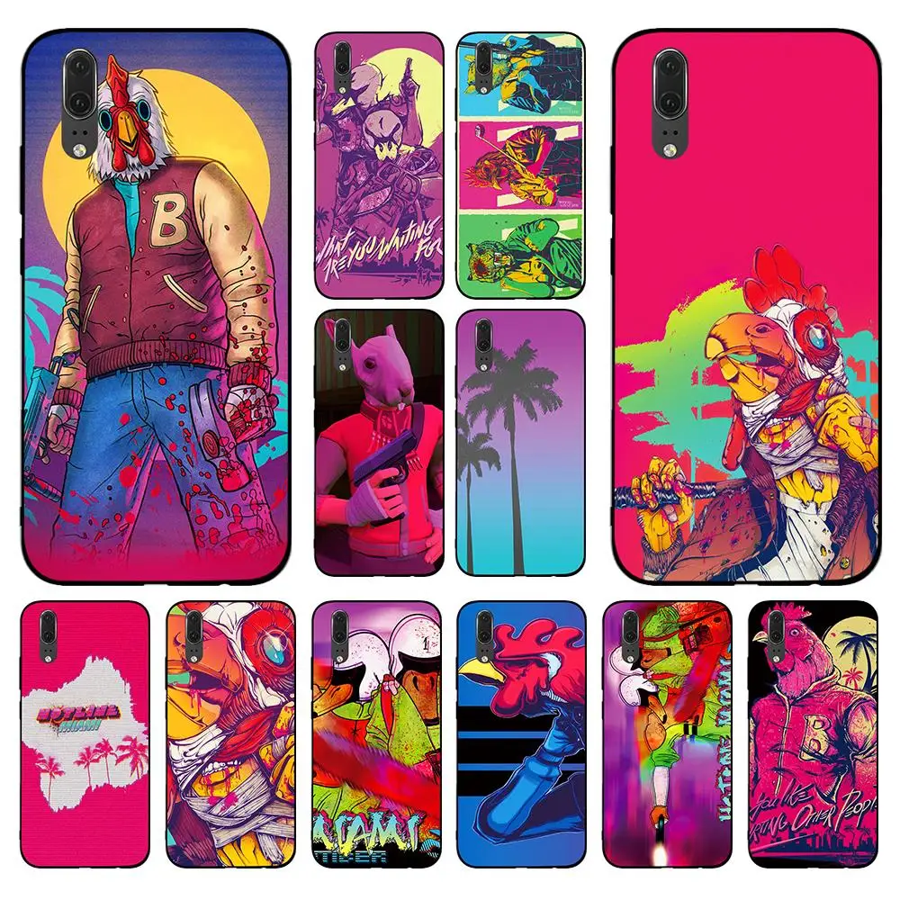 Dennaton Games Hotline Miami для Huawei P8 P9 P10 P20 P30 Lite Pro P Smart 2016 2019 ТПУ Мягкий