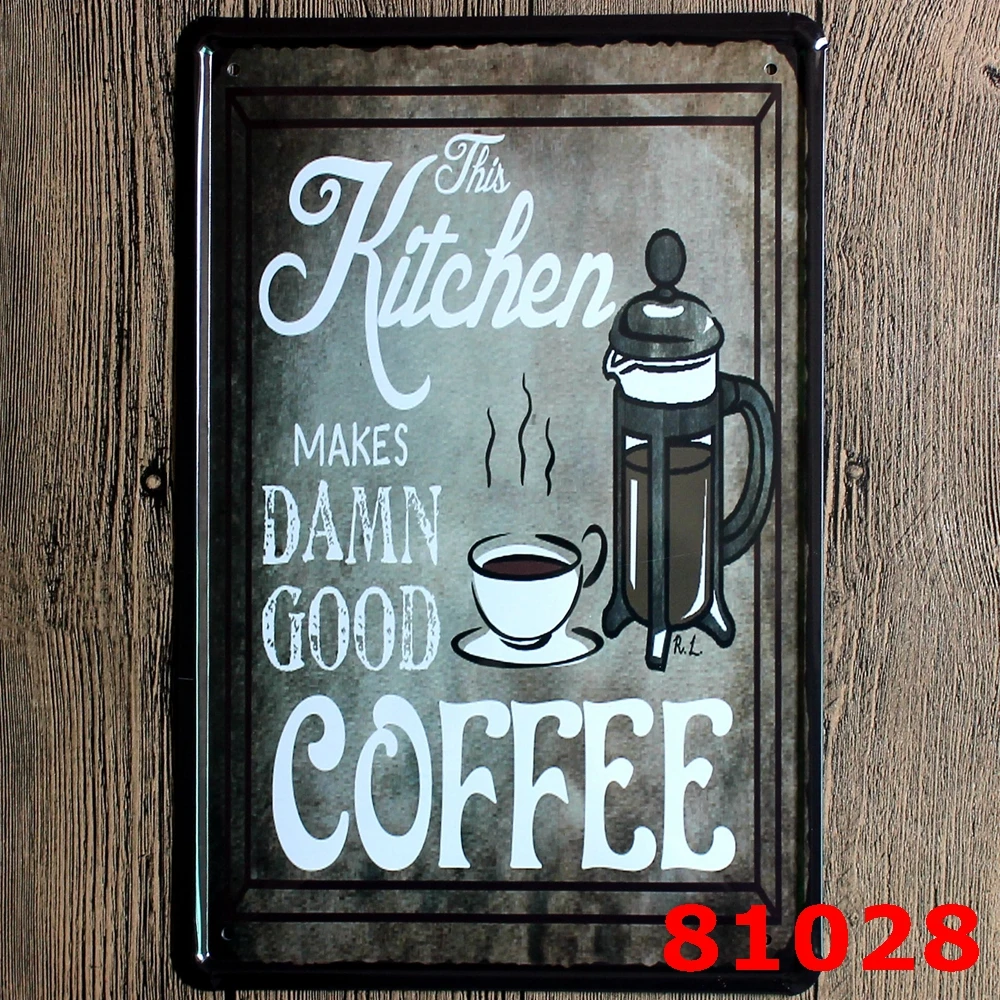 Винтажная металлическая настенная наклейка с логотипом CAFFE железная вывеска