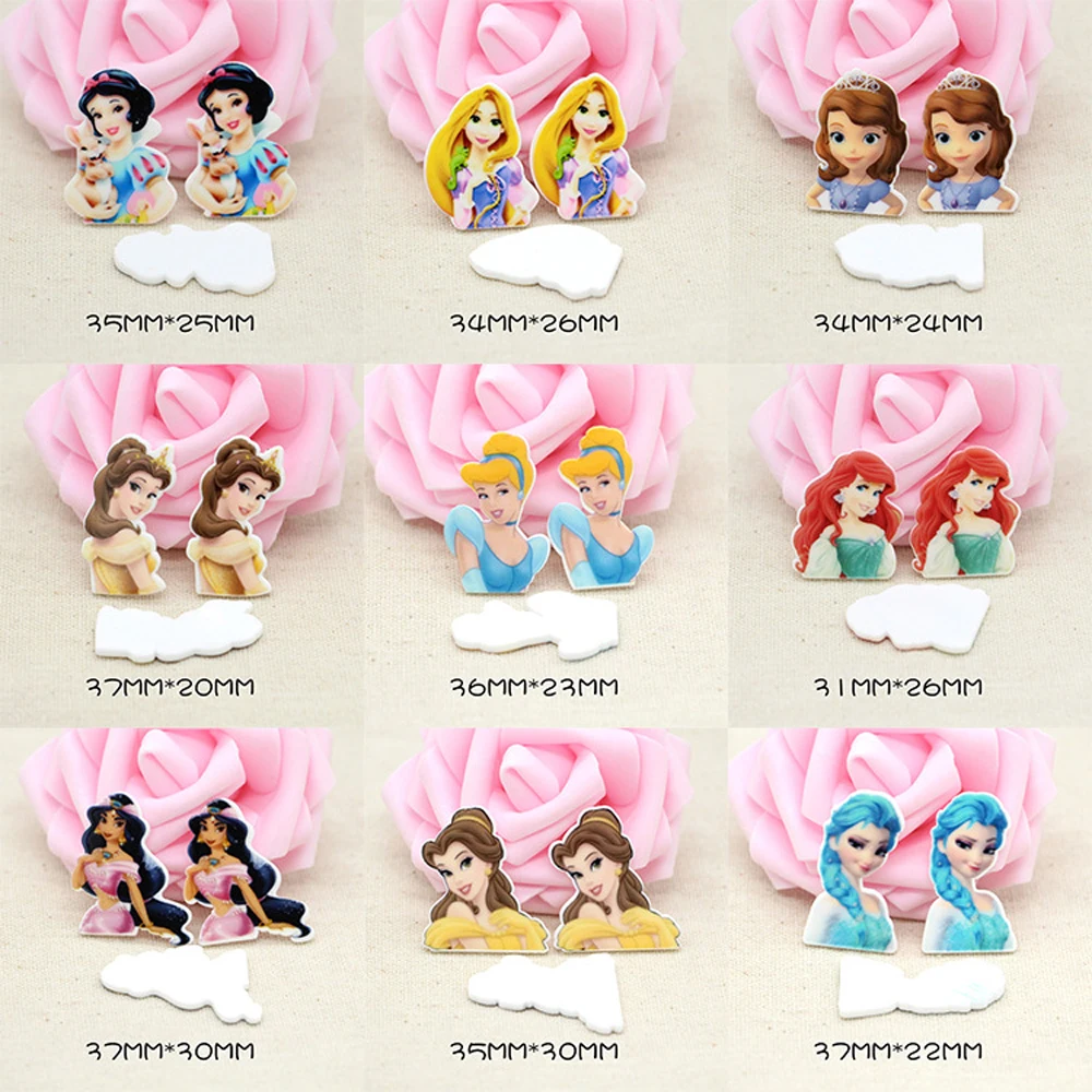 90 шт. смешанный мультфильм принцесса плоская задняя часть смолы Ассорти красоты