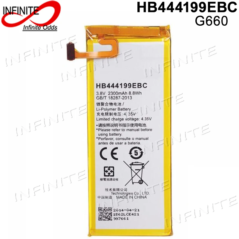 

Подлинная 2300mAh батарея для Huawei G660 G660-L075 G660-L75 мобильный телефон аккумулятор HB444199EBC