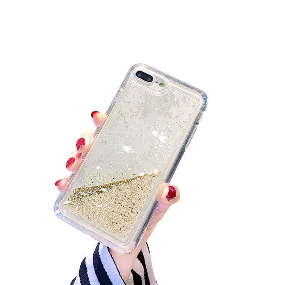 KISSCASE бисерный зыбучий песок чехол для iphone 7 X XR XS MAX мягкий TPU Bling телефонные чехлы 8 6