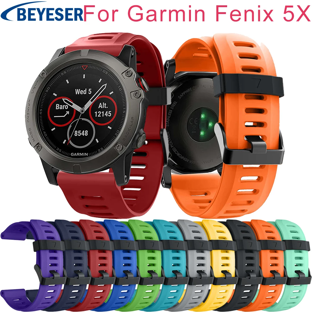 Силиконовый спортивный ремешок для часов Garmin Fenix 5X Fenix6X Plus 3 Fenix3 браслет|Ремешки