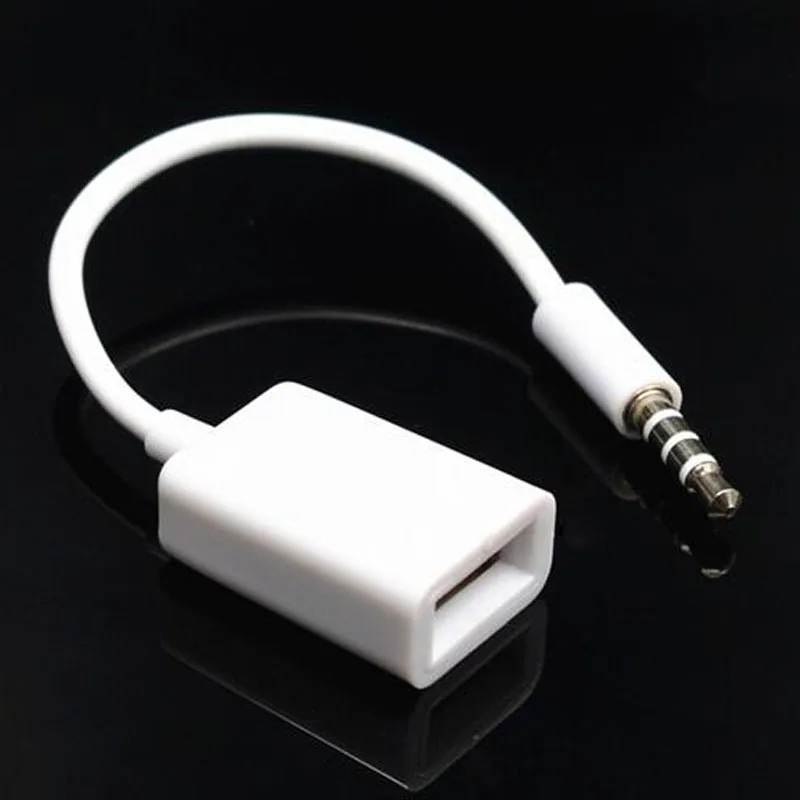 

Lot 10pcs Banggood White USB Female to AUX 3.5mm Male Cable Plug Jack Converter Dual Track Audio Stereo Headphone Cord