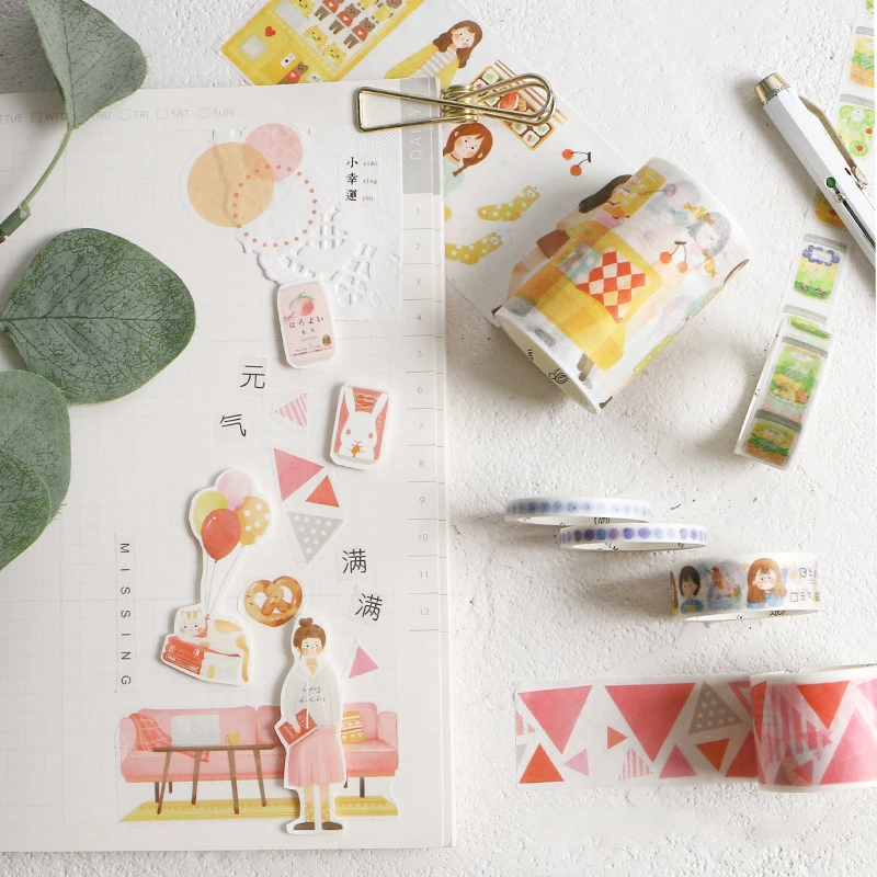 6 шт./компл. Kawaii для девочек красочная лента Washi набор с возможностью креативного