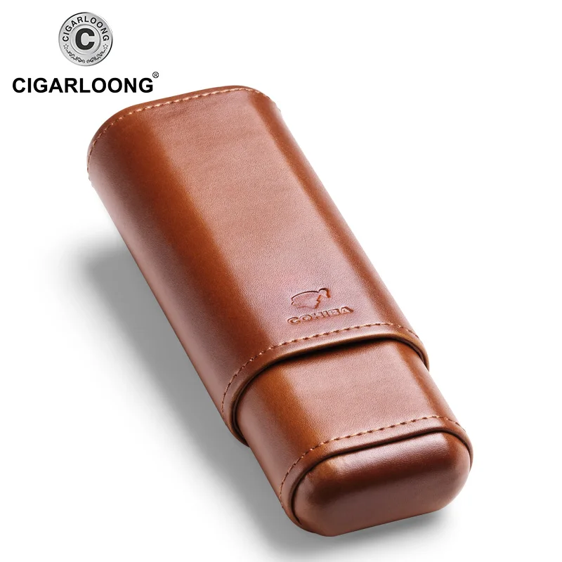 COHIBA Портативный кожаный чехол коробка для сигар из кедра и дерева|Аксессуары