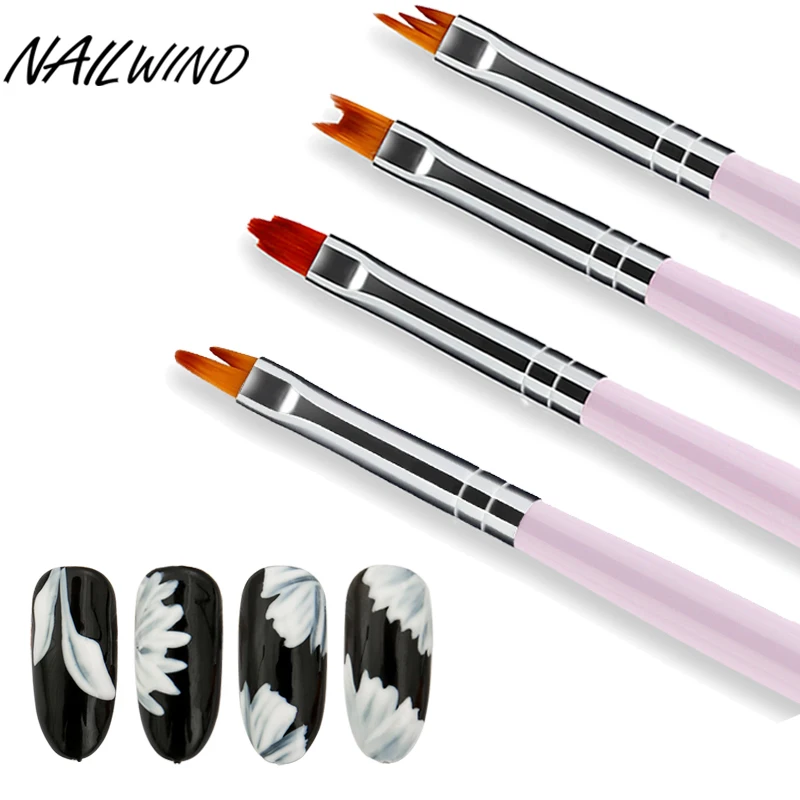 NAILWIND узор дополнительный гель Лаки 1 шт. цветочный Рисунок акрил Nail щетка для