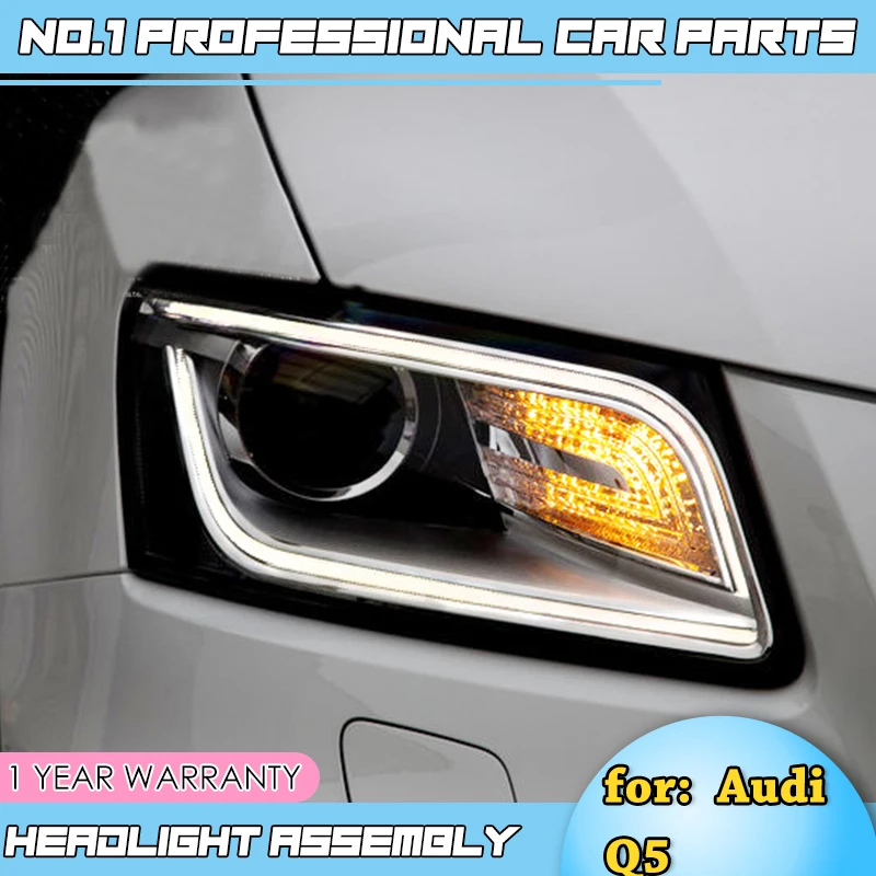 Для Audi Q5 фары 2008-2012 2013- Q5 светодиодный фонарь DRL Объектив двойной луч H7 D2H HID Xenon bi xenon объектив Автомобильный Стайлинг