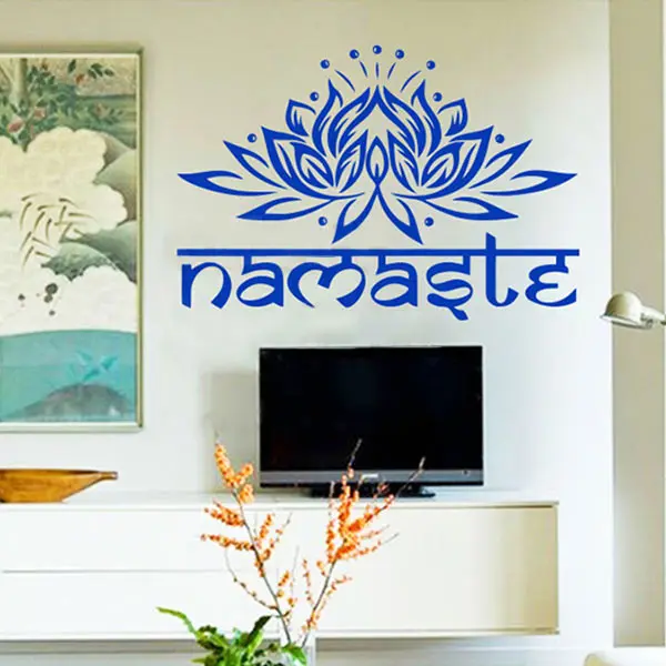 Модные наклейки на стену с индийскими намастыми буквами Religion Lotus Ganesha цветы для