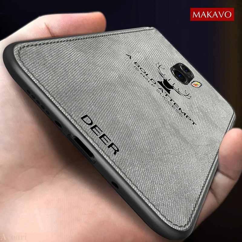 MAKAVO Case For Xiaomi Pocophone F1 Retro Fabric Cloth Texture Soft Cover Redmi 5 Plus Mi 6 8 Max 3 |
