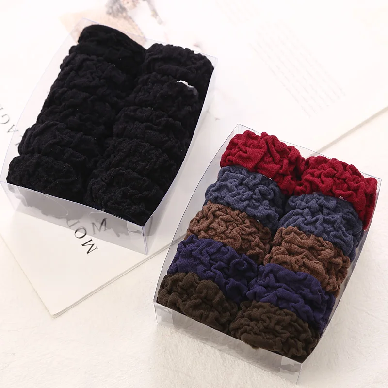 

10PCS New Fashion Wide Soft Elastic Rubber Band Women Girls Hair Accessories Seamless Wrinkle Ponytail Holders Headwear Tie Gum