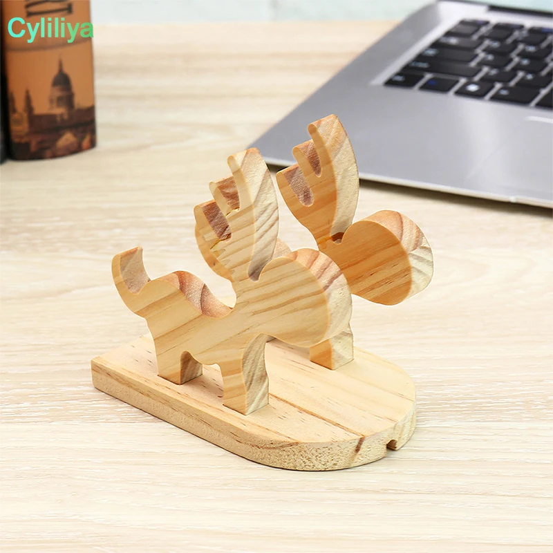 Симпатичный деревянный держатель с лосями 100% натуральное дерево милая