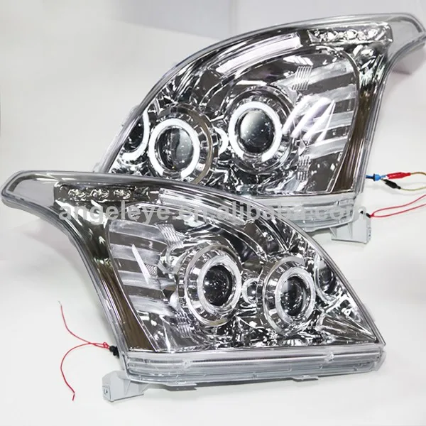 

2003-2009 year Prado 2700 4000 FJ120 LC120 LED Headlight Angel Eyes with Projector Lens Chrome Housing