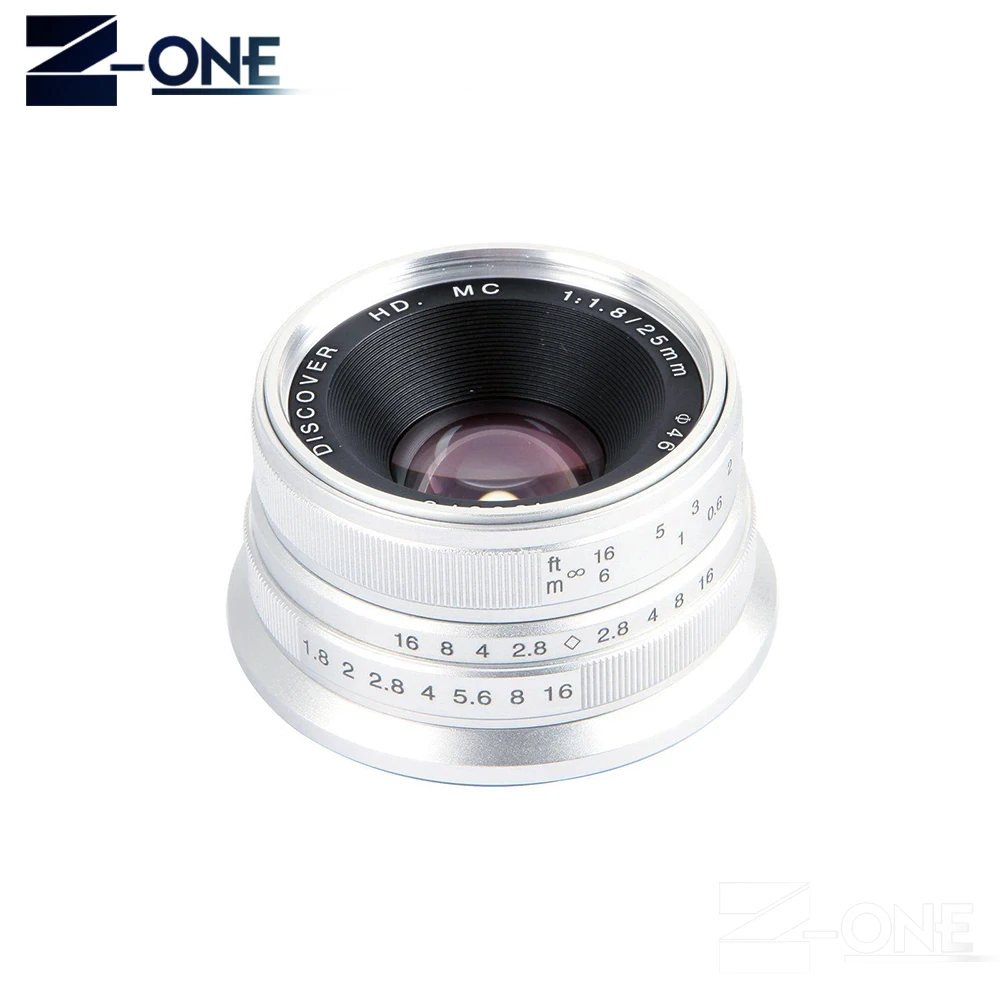 Черный/серебристый 25 мм F/1 8 HD MC объектив ручной фокусировки для Sony E NEX Mount Camera A7 A7R