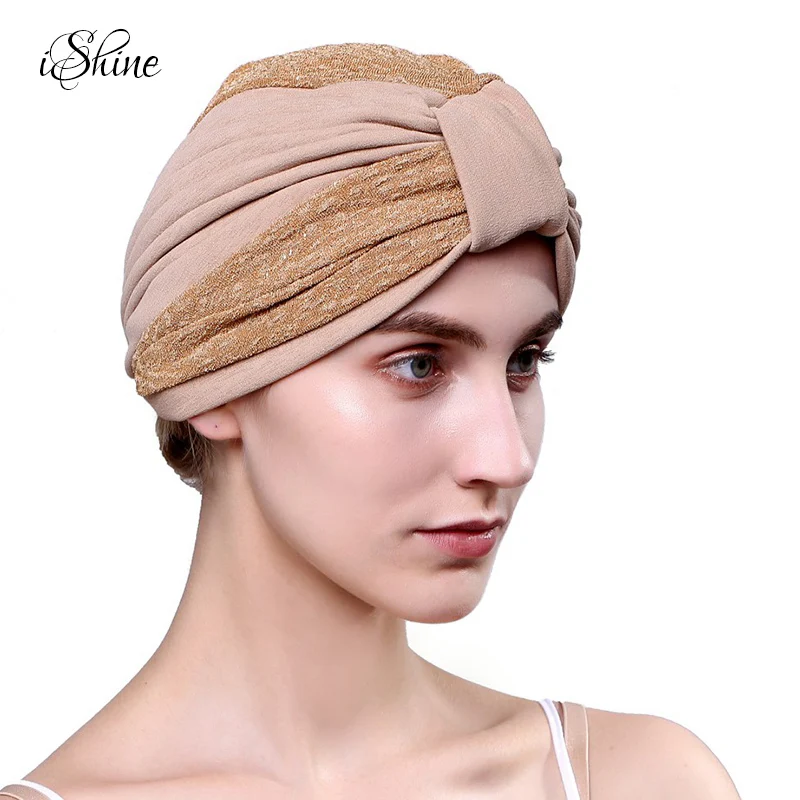 Женские Двухцветные головные уборы из хлопка женская шапочка мусульманский